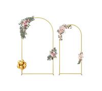 VEVOR Supporto Dorato per Fondale ad Arco per Matrimonio, 1205 mm e 805 mm, Set di 2 Supporti Metallo con Collegamento a Custodia e Barra Trasversale del Telaio, per Compleanni, Celebrazioni, Vacanze