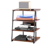 VEVOR Supporto AV 4 Livelli con Prese Multiple Supporto TV Angolare Legno LED