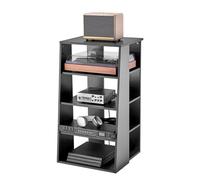 VEVOR Supporto Multimediale AV 5 Livelli, Supporto TV Angolare, Ripiani in Legno Regolabili in Altezza, Supporto in Legno per Lettori DVD Decoder e Sala di registrazione, Mobiletto Portaoggetti Nero