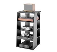 VEVOR Supporto Multimediale AV 5 Livelli, Supporto TV Angolare, Ripiani in Legno Regolabili in Altezza, Supporto in Legno per Lettori DVD Decoder e Sala di registrazione, Mobiletto Portaoggetti Nero