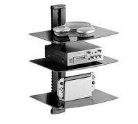 VEVOR Supporto Multimediale Scaffale Galleggiante per Proiettore con 3 Ripiani, Mensola a Parete Multimediale, Supporto a Parete per Audio, Rack di Stoccaggio Multimediale Regolabile per Lettori DVD/D