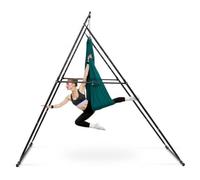 VEVOR Supporto per Altalena per Yoga Aereo con Amaca da Yoga Lunga 6 m e Carico di 200 kg, Struttura Triangolare e Schiuma EVA, Regolazione Orizzontale a 4 Livelli e Verticale a 6 Livelli, Verde