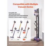 VEVOR Supporto per Aspirapolvere, Compatibile con Dyson V6 V7 V8 V10 V11 V15, Supporto per Aspirapolvere Stabile con 6 Ganci per Aspirapolvere Verticali Senza Fili Dyson DC30 DC31 DC34 DC35 Accessori