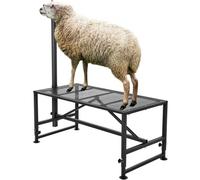 VEVOR Supporto per Capre Pecore, Supporto 1295 x 584 mm, Supporto per Bestiame Mungitura e Tosatura del Bestiame in Metallo Altezza Regolabile, con Copricapo Passante Naso,Peso Carico 226,8 kg Nero