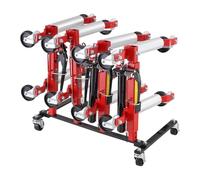 VEVOR Supporto per Carrello per Auto, capacità per 4 Carrelli, Cremagliera di Stoccaggio con Ruote Girevoli a 360° Cremagliera di Stoccaggio per Cavalletti, Compatibile con Maggior Parte dei Carrelli