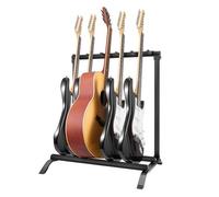 VEVOR Supporto per Chitarra a 5 Spazi, Espositore da Pavimento Pieghevole per Chitarra, Base Antiscivolo Perno di Sicurezza Protezione in Schiuma ad Alta Densità, per Chitarra Acustica Basso Elettrico