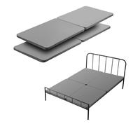 VEVOR Supporto per Doghe da Letto, Dimensione di Queen 2010 x 1480 x 38 mm Supporto in Legno per Materasso Matrimoniale, con Rivestimento in Tessuto Oxford 200D, Facile da Montare, 4 Pezzi, Grigio