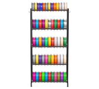 VEVOR Supporto per Filamenti per Stampanti 3D, Scaffale Porta Filamenti a 5 Livelli per Stampanti in Acciaio al Carbonio, Porta Bobine per Studio di Stampa, Home Studio, Ufficio, Officina, Nero