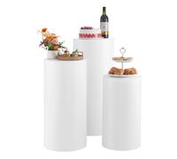 VEVOR Supporto per Fiori da Matrimonio Zoccolo Cilindrico Rotondo, Supporto Trasparente con Coperchio in Acrilico Trasparente, 3 Pezzi da 60, 75, 90 cm, Supporti Cilindrici per Matrimoni