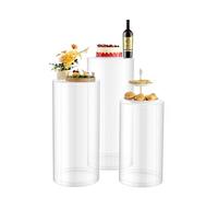 VEVOR Supporto per Fiori da Matrimonio, Zoccolo Cilindrico Rotondo, Supporto Trasparente con Coperchio in Acrilico Trasparente, 3 Pezzi da 60, 75, 90 cm, Supporti Cilindrici per Matrimoni, Feste