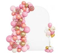 VEVOR Supporto per Fondale ad Arco 2,2 x 1,2 m, Struttura Stabile, Facile da Montare, Set di Fondali ad Arco per Feste con Copertura per Matrimoni, Feste di Compleanno, Decorazioni per Cerimonie