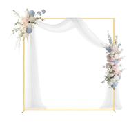 VEVOR Supporto per Fondale ad Arco 2 x 2 m, Struttura Stabile, Facile da Montare, Set di Fondali ad Arco per Feste Quadrato in Metallo Dorato per Compleanno, Lauree, Decorazioni per Cerimonie