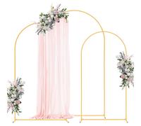 VEVOR Supporto per Fondale ad Arco Set da 3, Struttura Stabile, Facile da Montare, Supporto per Fondale ad Arco in Metallo Dorato per Matrimoni, Feste di Compleanno, Lauree, Feste di Fine Anno