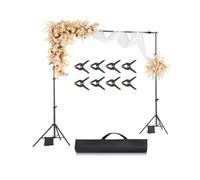 VEVOR Supporto per Fondale Fotografico Regolabile, Tessuto per Fondale 213 x 300 cm Supporto per Fondale Portatile con Pali, Supporto per Schermo per Fotografia di Prodotto Fotografia in Studio