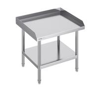 VEVOR Supporto per griglia per attrezzature in acciaio inossidabile, Tavolo in acciaio inossidabile 24 x 28 x 24 pollici, Tavolo per griglia con ripiano inferiore regolabile