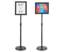 VEVOR Supporto per Insegne su Piedistallo, Supporto per Poster Regolabile da 279 x 216 mm, Piedistallo Porta Insegne Girevole 360° da Pavimento per Eventi Matrimonio Festa Conferenza Interno Esterno