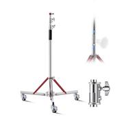 VEVOR Supporto per Luci con Rotelle, Altezza Massima 320 cm Robusto Supporto per Luci, Treppiede Regolabile con Acciaio Inossidabile, Base con Ruote per Fotografia, per Softbox da Studio, Monoluce