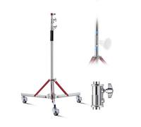 VEVOR Supporto per Luci con Rotelle, Altezza Massima 320 cm Robusto Supporto per Luci, Treppiede Regolabile con Acciaio Inossidabile, Base con Ruote per Fotografia, per Softbox da Studio, Monoluce