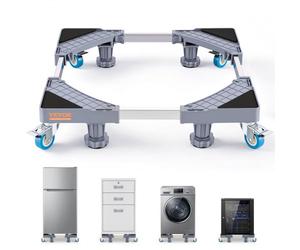 VEVOR Supporto per Mini Frigo, Carico di 400 libbre, 4 Piedini Robusti, 4 Ruote Girevoli Bloccabili, Piedistallo per Lavatrice e Asciugatrice, Base Regolabile Multifunzionale per Lavatrice e Frigorife