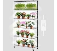 VEVOR Supporto Piante con Luce Coltivazione 6 Ripiani 192 W in Metallo 180x75 cm