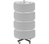 VEVOR Supporto per Pneumatici, Portata Max. 100 kg Albero Asta Porta Pneumatici in Acciaio per 4 Pneumatici con Cerchioni, Porta Gomme Salvaspazio per Pneumatici con Larghezza Fino a 225 mm per Garage