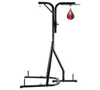 VEVOR Supporto per Sacco da Boxe 143 x 126 x 214 cm Altezza Regolabile, Supporto per Sacco da Sabbia Indipendente, Contenere Fino 65 kg Attrezzatura da Allenamento in Acciaio Resistente, Nero