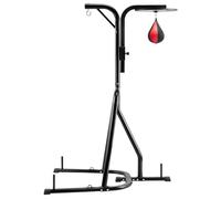 VEVOR Supporto per Sacco da Boxe, Attrezzatura per Allenamento Regolabile in Altezza, Supporta 65 kg, con Base Appesantita, Sacco per Allenamento Palestra Casa, Nero 143x126x214 cm