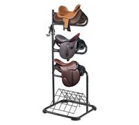 VEVOR Supporto per Sella Autoportante, Supporto per Sella a 3 Livelli, Supporto per Coperta Sella Resistente con Livelli Rimovibili Rotanti, Supporto per Sella Inglese Western, 76,2 x 76,2 x 173,9 cm