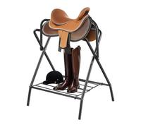 VEVOR Supporto per Sella Pieghevole, Supporto per Sella per Cavallo Indipendente in Acciaio, Supporto per Coperta per Selle Inglesi e Western, Portaoggetti per Finimenti, Nero 711 x 482 x 952 mm
