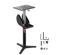 VEVOR Supporto per Smerigliatrice da Banco con Piastra di Montaggio da 31,5 x 25,4 cm Piedistallo per Smerigliatrice da Banco, Piedistallo Regolabile in Altezza con Vano Portaoggetti per Mola