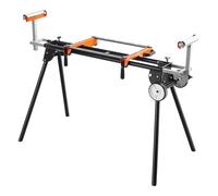 VEVOR Supporto per Troncatrice Portatile, 250 kg, Pieghevole in Acciaio, Altezza e Lunghezza Regolabili, Portatile e Salvaspazio