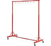 VEVOR Supporto per Verniciatura, Altezza Regolabile da 1,5 a 2,1 m Supporto per Carrozzeria per Auto con 8 Ganci, 4 Ruote Girevoli, Capacità di 30 kg per Officine di Riparazione Auto e Garage, Rosso