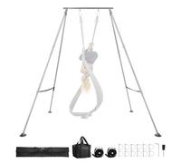 VEVOR Supporto per Yoga Aereo con Struttura Oscillante Capacità di Carico max. 140,6 kg, Struttura per Trazioni Supporto Triangolare, per Tessuti Aerei con Gambe Regolabili in Altezza, Yoga Aereo