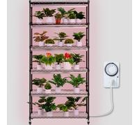 VEVOR Supporto Piante con Luce Coltivazione 6 Ripiani 150 W in Metallo 180x90 cm