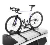 VEVOR Supporto Portabiciclette da Tetto Auto Carico 15 kg, Portabici da Tetto Verticale con Sistema di Bloccaggio per Barre Trasversali Standard, Portabicicletta da Tetto Verticale in Alluminio