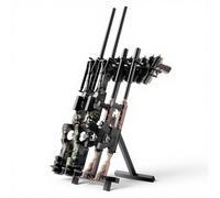 VEVOR Supporto Portafucili da Pavimento Verticale Pieghevole Rastrelliera per Armi da Fuoco Pieghevole da Pavimento per Esposizione Armi da Caccia Capienza 4 Fucili 7 Pistole, Altezza Regolabile