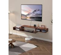 VEVOR Supporto TV galleggiante, centro intrattenimento da parete da 70 pollici con presa di corrente e foro per cavo, moderno ripiano per TV galleggiante con armadio per lettore DVD, decoder via cavo