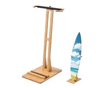 VEVOR Supporto Verticale per Tavole da Surf, Supporto per Tavole da Surf in Legno Regolabile 370-665 mm per Riporre ed Esporre, Organizzatore Indipendente con Imbottitura in Sughero per Wakeboard