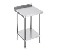 VEVOR Table de Travail en Acier Inoxydable 61x61x91,4 cm, Table de Préparation des Aliments Robuste, Hauteur Réglable, Meuble de Rangement des Aliments, pour Cuisine Restaurant Bar Hôtel Maison