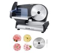 VEVOR Tagliacarne Elettrico 180 W Affettatrice Carne Surgelata, 2 Lame in Acciaio Inossidabile di Alta Qualità, 95 Giri al Minuto, Spessore Regolabile 0-15 mm, Affettatrice Elettrica per Carne, Pane