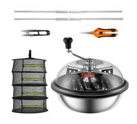 VEVOR Tagliafoglie a Ciotola Manuale Coperchio Trasparente Diametro 43 cm Lame in Acciaio Inox da Giardino, Taglierina Manuale per Erba Foglie a Ciotola Tagliafoglie Lame a Forma X per Giardinaggio