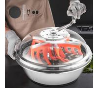 VEVOR Tagliafoglie a Ciotola Manuale da 42 cm, Taglierina con Lama in Acciaio Inox, Ciotola per Taglio Idroponico a Umido e a Secco, Tagliatrice Rotante Attorcigliata, per Boccioli di Fiori, Foglie