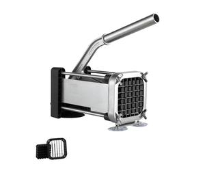 VEVOR Tagliapatatine con Lama in Acciaio Inossidabile da 1,27 cm, Tagliapatate Manuale e Tritatutto con Ventose, Ideale per Patate Patate Fritte Cetrioli Verdure, Taglierino per Patatine Nero Argento