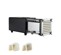 VEVOR Tagliapatatine Elettrico Nero Tagliapatate con Lame 12,7 mm e 9,52 mm