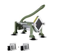 VEVOR Tagliapatatine Fritte 215 x 400 x 305 mm Affettatrice per Patate con Lame in Acciaio Inossidabile 12,7 mm e 9,52 mm Tagliapatate Manuale con Ventose, per Patate, Patatine Fritte, Verdure, Verde