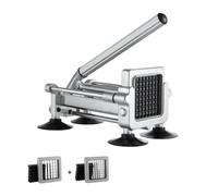 VEVOR Tagliapatatine Fritte 310 x 170 x 240 mm Affettatrice per Patate con Lame in Acciaio Inossidabile 12,7 mm 9,52 mm Tagliapatate Manuale con Ventose, per Patate, Patatine Fritte, Verdure, Argento