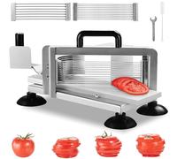 VEVOR Affettatrice per Pomodoro Commerciale 1/4"+3/8"+3/16", Affettatrice per Pomodoro in Acciaio Inox, Affettatrice per Pomodoro Manuale con Piedini Antiscivolo, Taglia Pomodori, Cetrioli