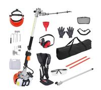 VEVOR Tagliasiepi per potatura giardinaggio 15,7 pollici 26 CC, Tagliasiepi a scoppio con asta e lama doppia azione a doppia azione, Testina orientabile a 270°, Adatto per tagliare arbusti e cespugli