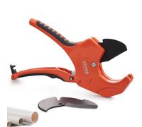 VEVOR Tagliatubi in PVC, Tagliatubi a cricchetto con diametro esterno 0-2-1/2", Utensile da taglio per tubi per carichi pesanti con lama SK5 di ricambio per tubi in PVC, CPVC, PP-R, PEX, PE