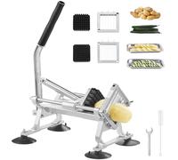 VEVOR Tagliaverdure Commerciale, Affettatrice Frutta 1/4"+3/8"+1/2", Tagliaverdure in Acciaio Inox Lega di Alluminio, Affettatrice Manuale con Piedini Antiscivolo, per Cipolle, Patate